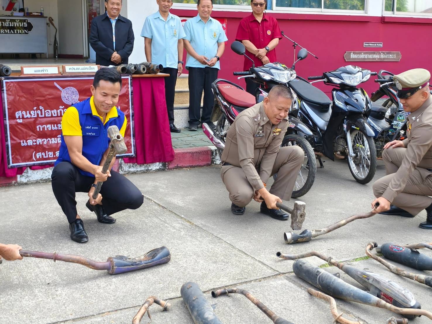 แถลงข่าวผลการดำเนินการตามมาตรการป้องกันและปรามปรามการแก้ไขปัญหาการแข่งรถในทางและความผิดอื่นที่เกี่ยวข้อง
