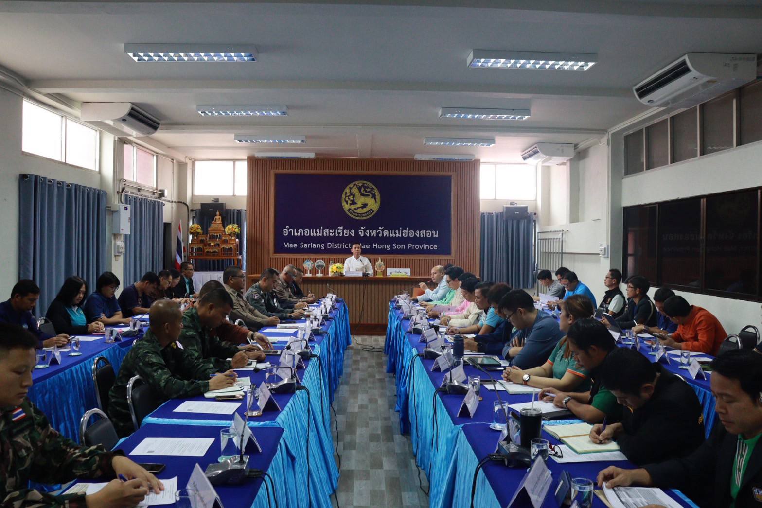 ร่วมการประชุมหัวหน้าส่วนราชการ หัวหน้าหน่วยงาน ผู้บริหารองค์กรปกครองส่วนท้องถิ่น และคณะกรรมการบริหารงานอำเภอแบบบูรณาการ (ก.บ.อ.) อำเภอแม่สะเรียง ครั้งที่ 9/2568